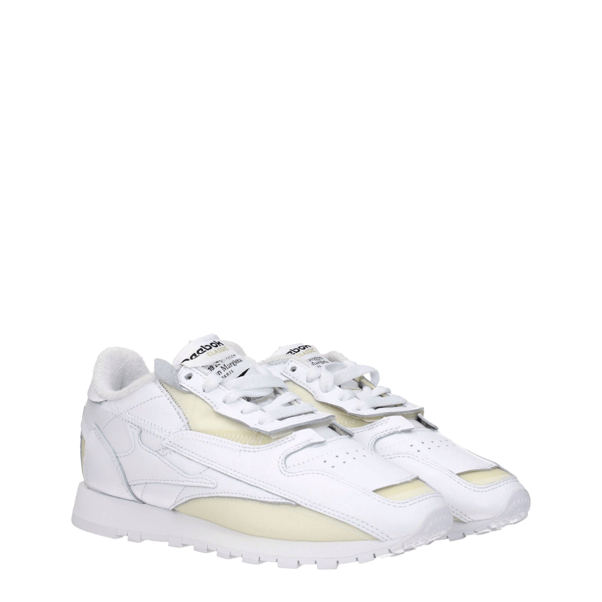 White Leather Athletic Sneakers-Maison Margiela-LabelTerrace.com