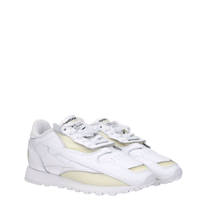 White Leather Athletic Sneakers-Maison Margiela-LabelTerrace.com