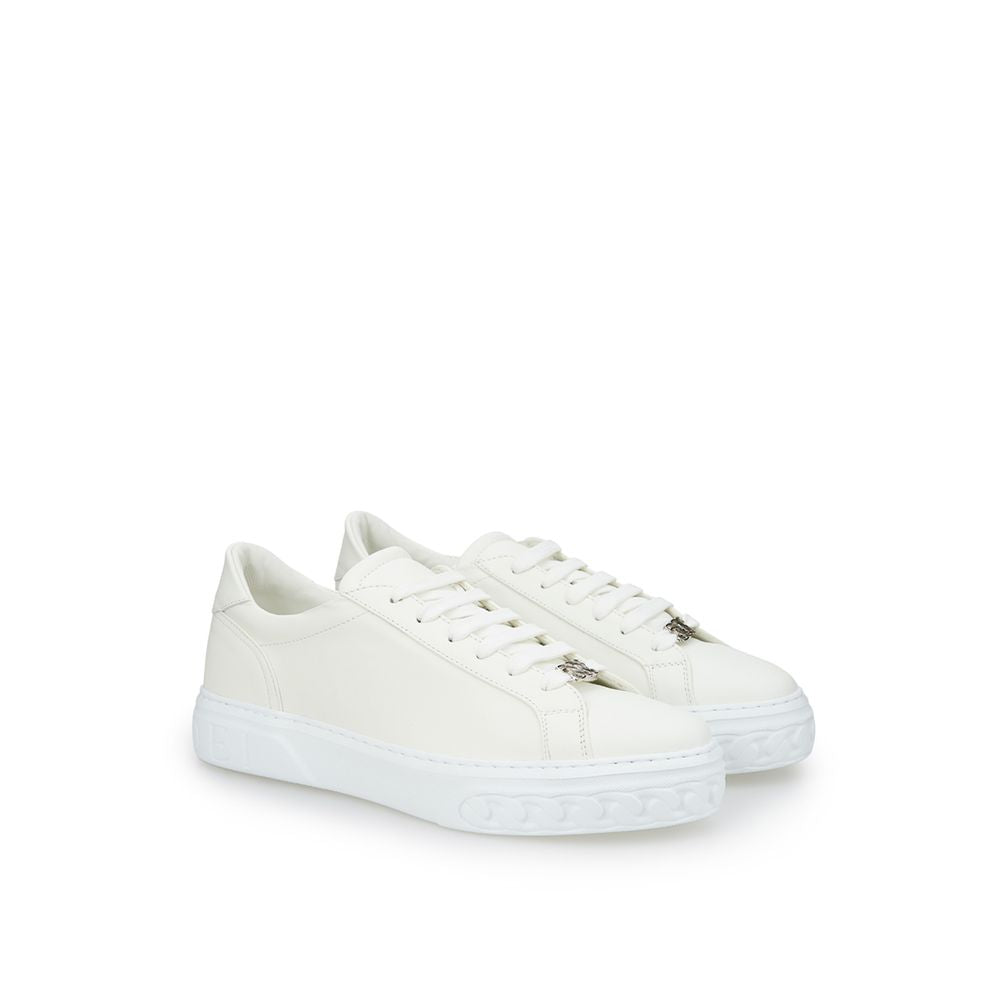 White Leather Athletic Sneakers