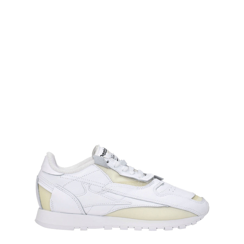 White Leather Athletic Sneakers-Maison Margiela-LabelTerrace.com