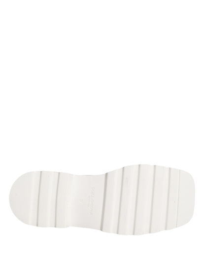 White Leather Chunky Sole Derby Shoes