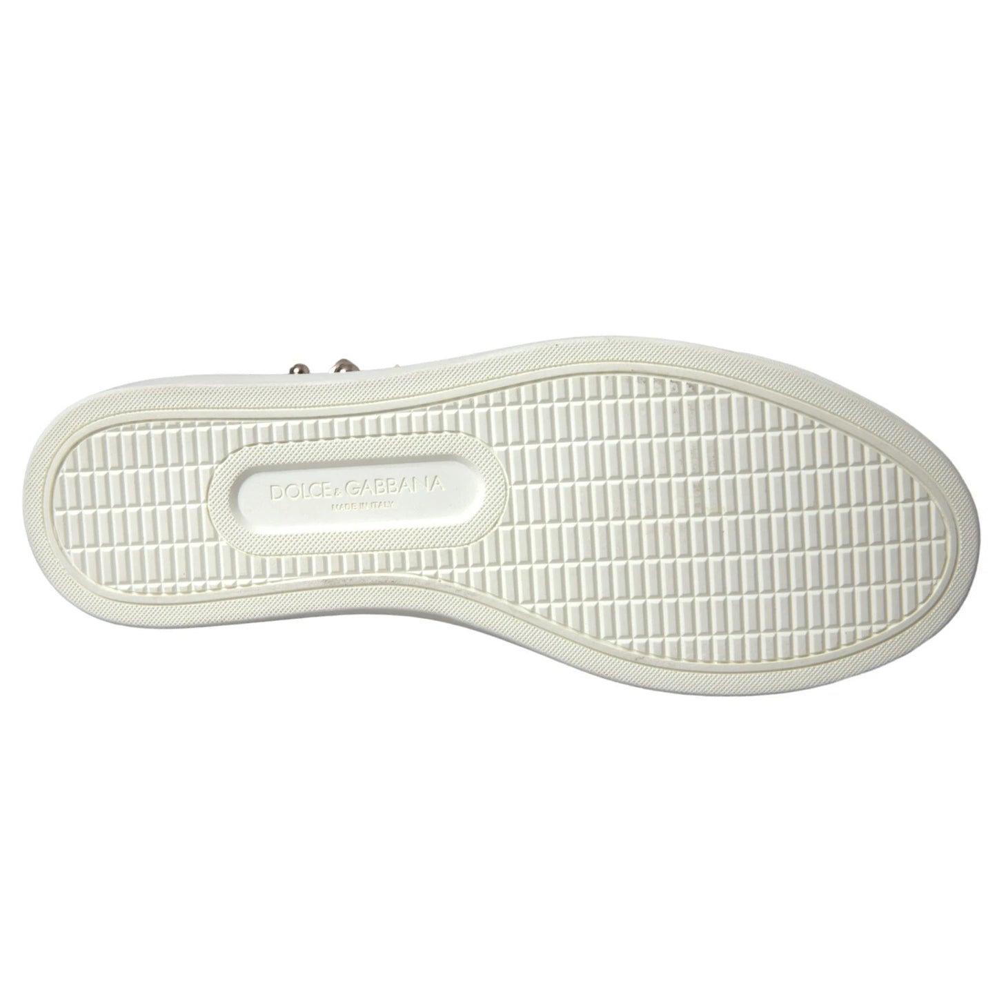 White Leather Gold Red Heart Sneakers Shoes-Dolce & Gabbana-LabelTerrace.com