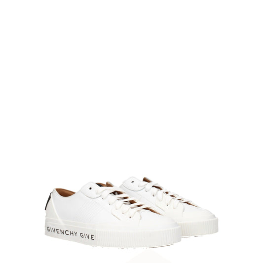 White Leather Low Top Sneakers-Givenchy-LabelTerrace.com