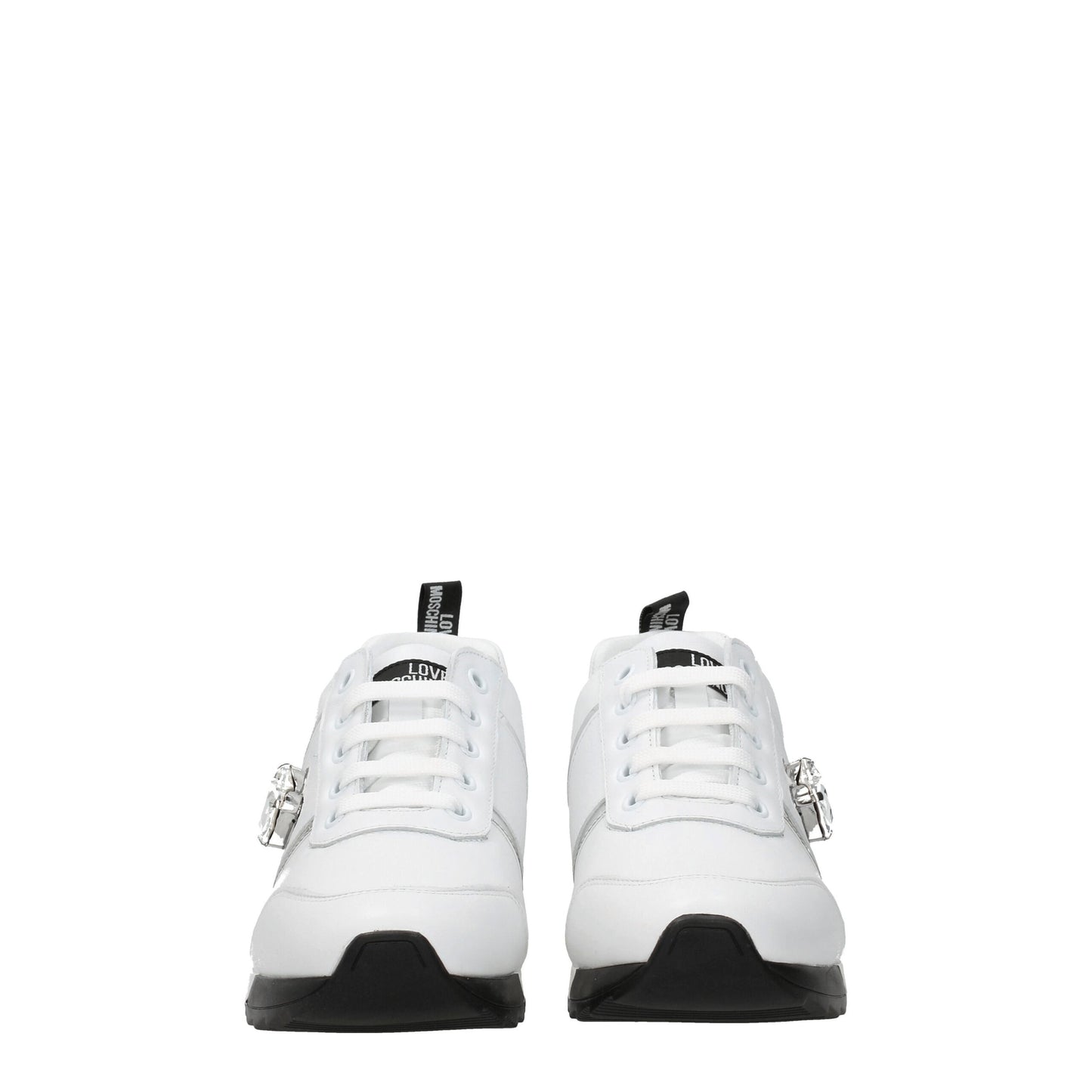 White Leather Low Tops-Love Moschino-LabelTerrace.com