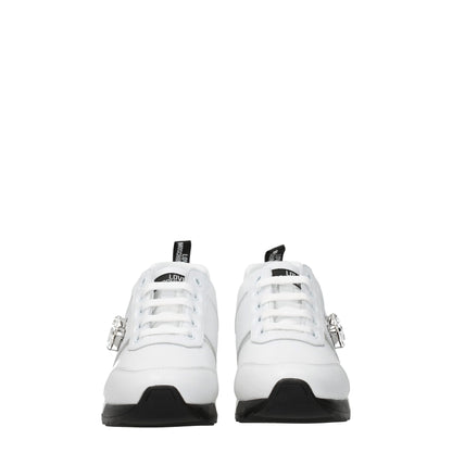 White Leather Low Tops-Love Moschino-LabelTerrace.com