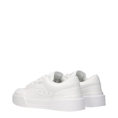 White Leather Low Top Sneakers