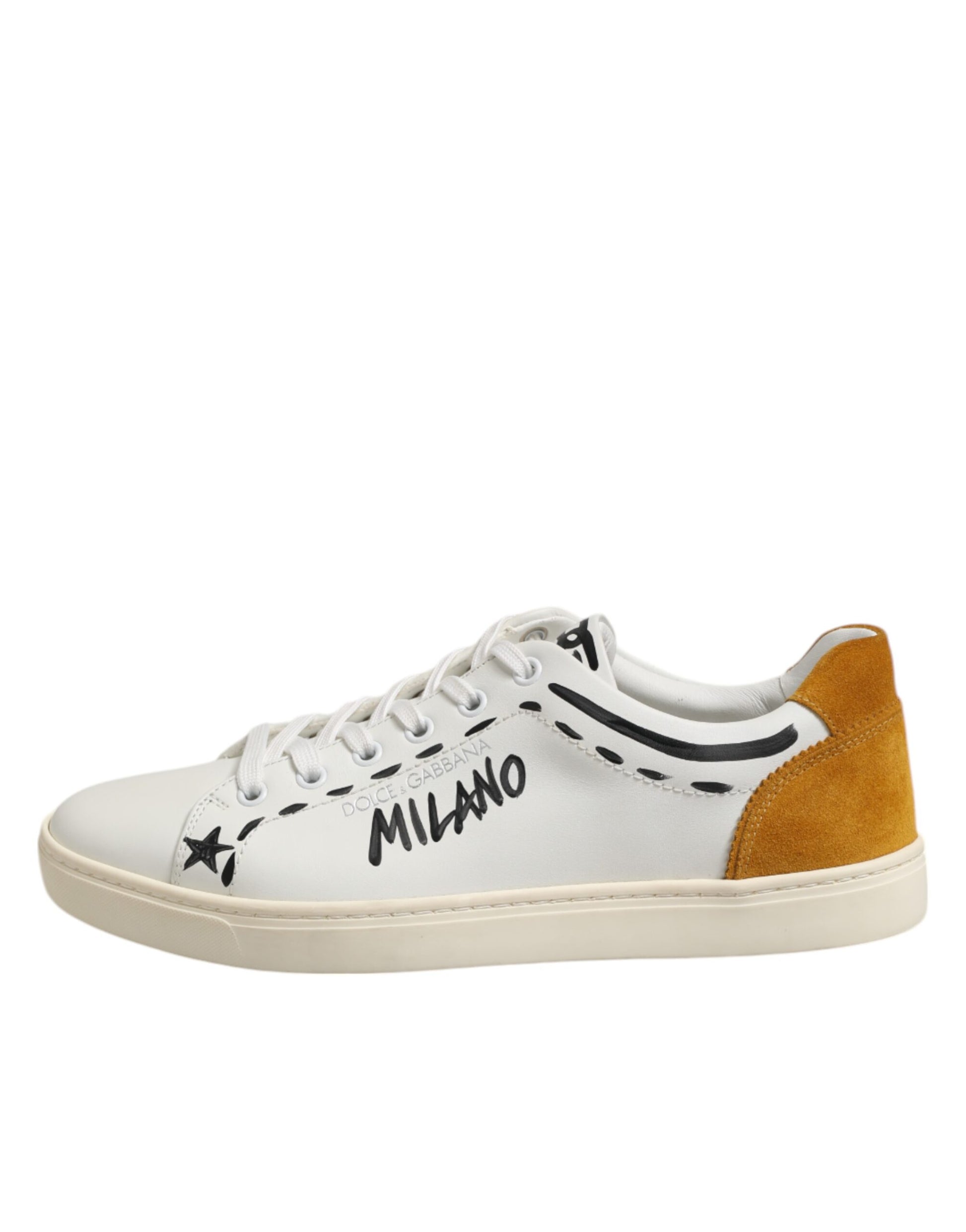 White Leather MILANO Low Top Sneakers Shoes-Dolce & Gabbana-LabelTerrace.com