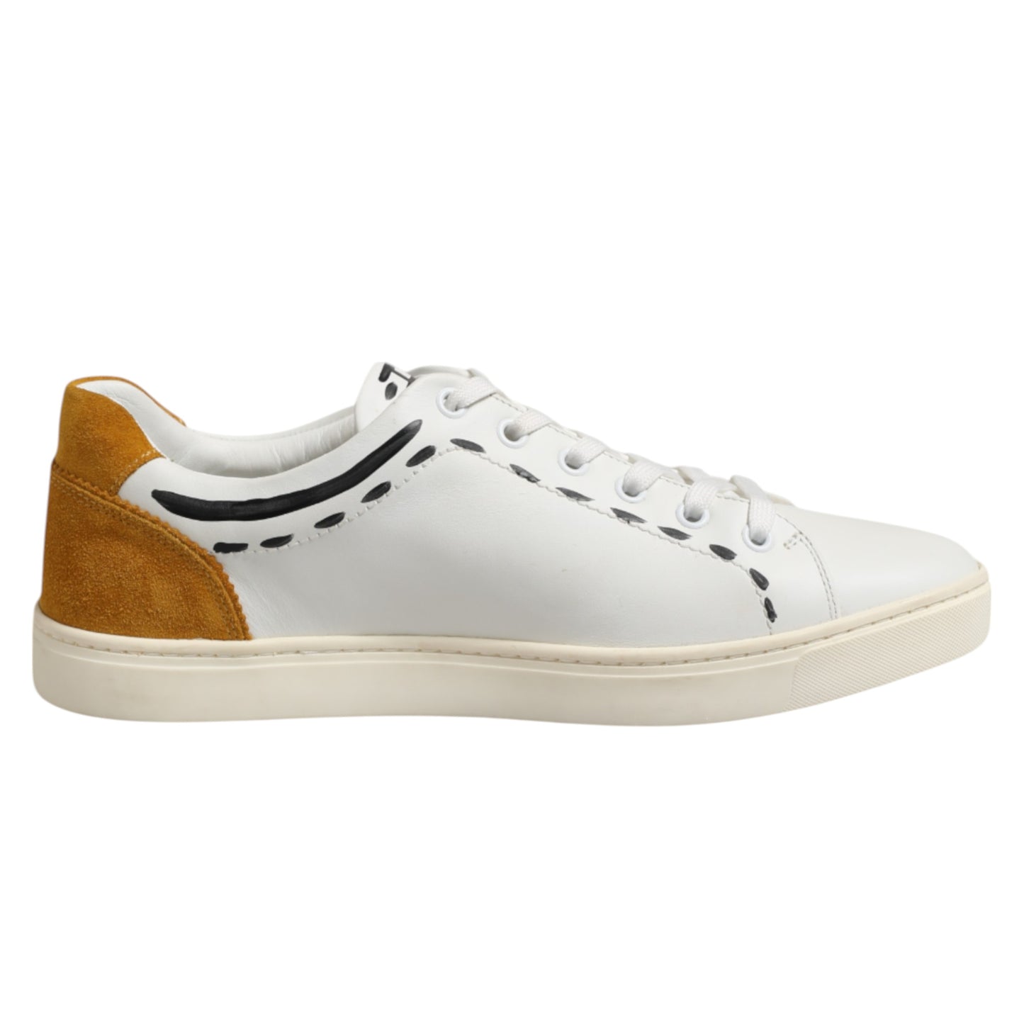 White Leather MILANO Low Top Sneakers Shoes-Dolce & Gabbana-LabelTerrace.com