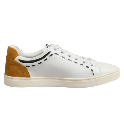 White Leather MILANO Low Top Sneakers Shoes-Dolce & Gabbana-LabelTerrace.com