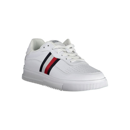 White Leather Men Sneaker-Tommy Hilfiger-LabelTerrace.com