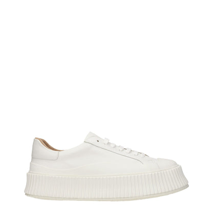 White Leather Platform Sneakers