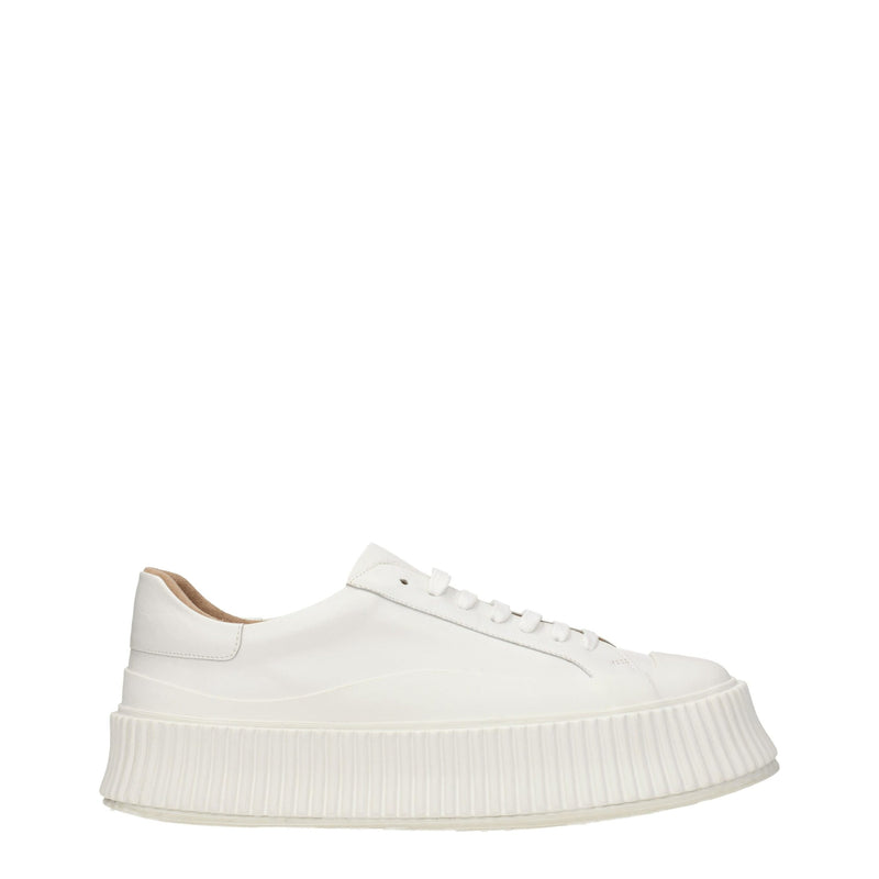 White Leather Platform Sneakers