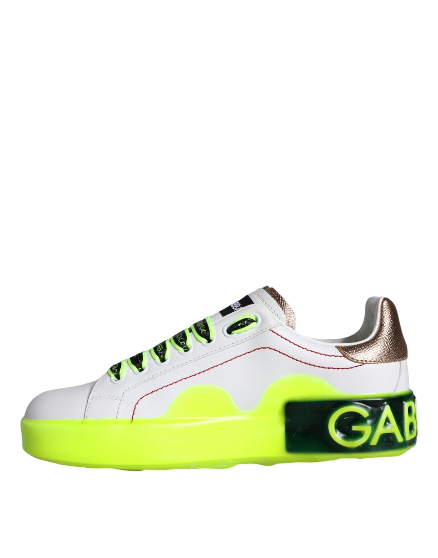 White Leather Portofino Low Top Sneakers Shoes-Dolce & Gabbana-LabelTerrace.com