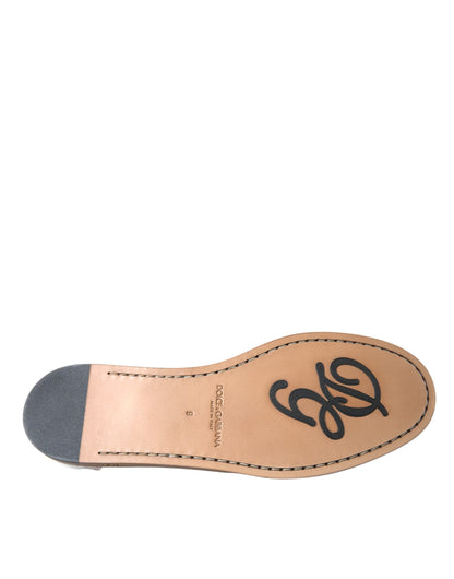 White Leather Slip On Mocassin Loafers Shoes-Dolce & Gabbana-LabelTerrace.com