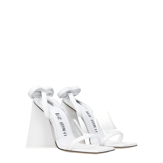 White Leather Stiletto Heel Sandals-The Attico-LabelTerrace.com