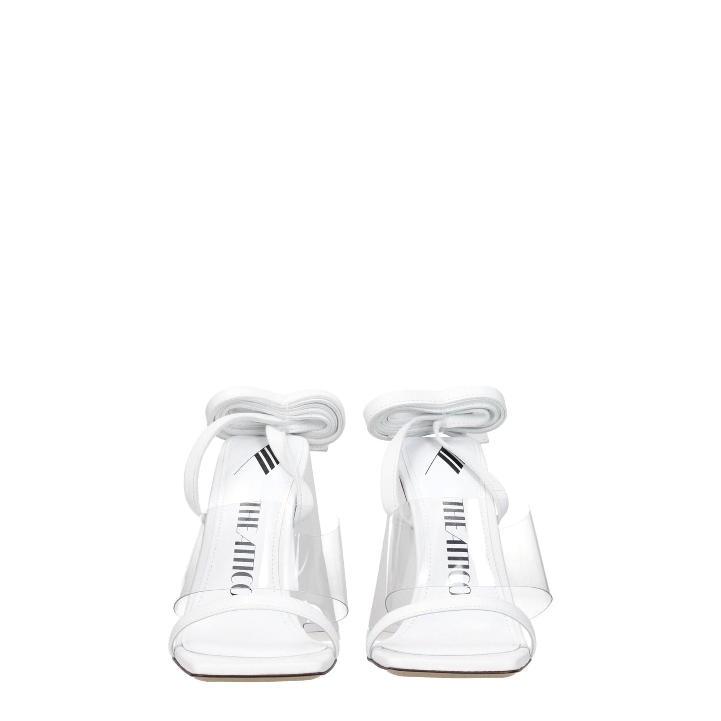 White Leather Stiletto Heel Sandals-The Attico-LabelTerrace.com