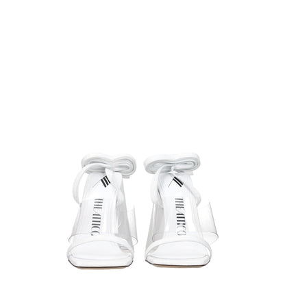 White Leather Stiletto Heel Sandals-The Attico-LabelTerrace.com