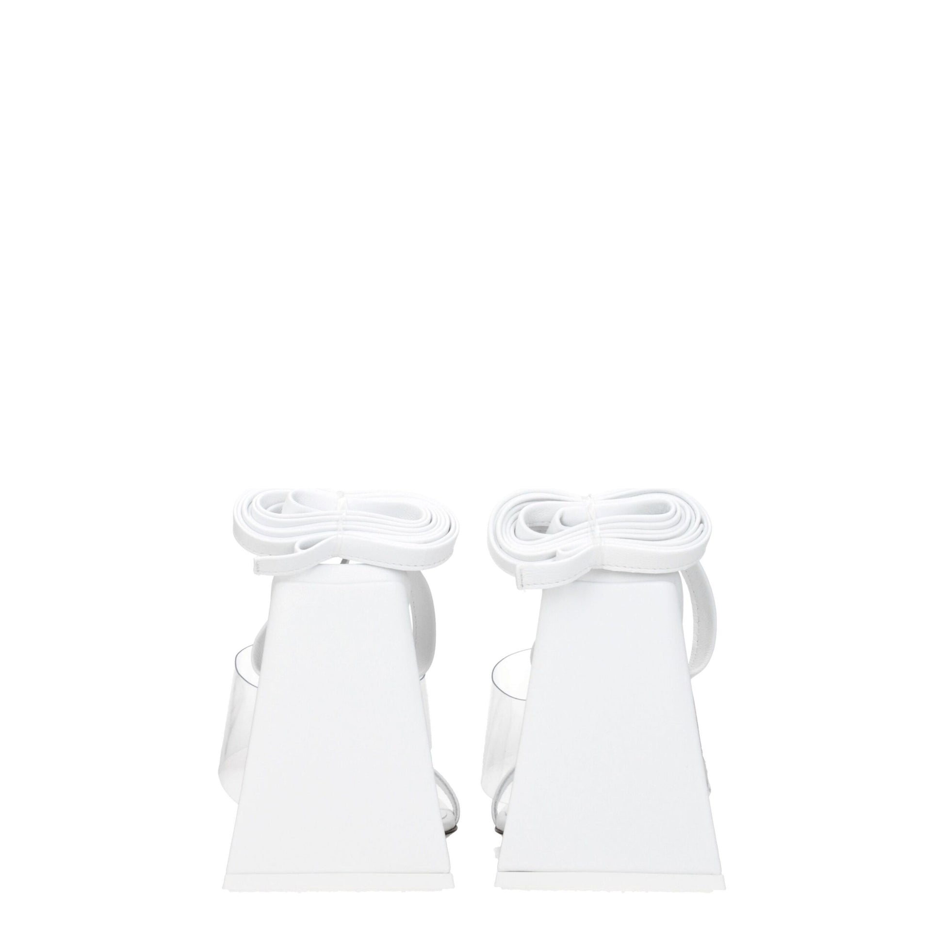 White Leather Stiletto Heel Sandals-The Attico-LabelTerrace.com