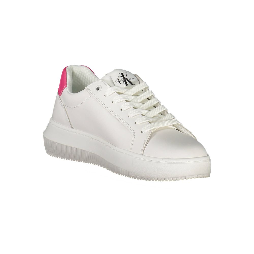 White Leather Women Sneaker-Calvin Klein-LabelTerrace.com