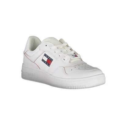 White Leather Women Sneaker-Tommy Hilfiger-LabelTerrace.com