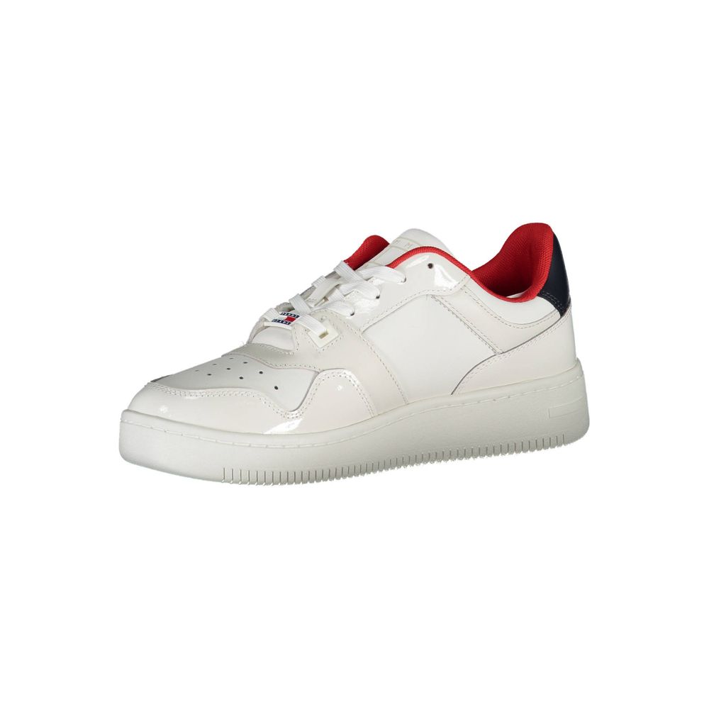 White Leather Women Sneaker-Tommy Hilfiger-LabelTerrace.com