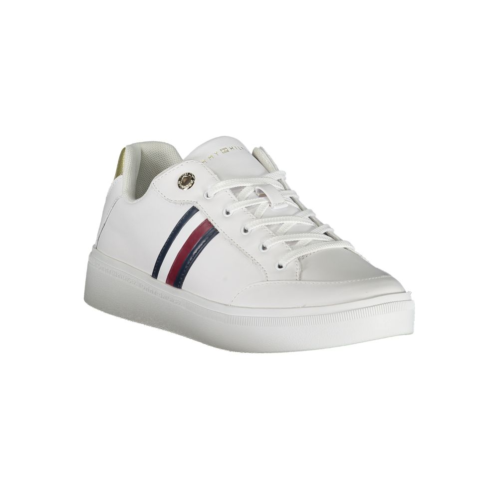 White Leather Women Sneaker-Tommy Hilfiger-LabelTerrace.com
