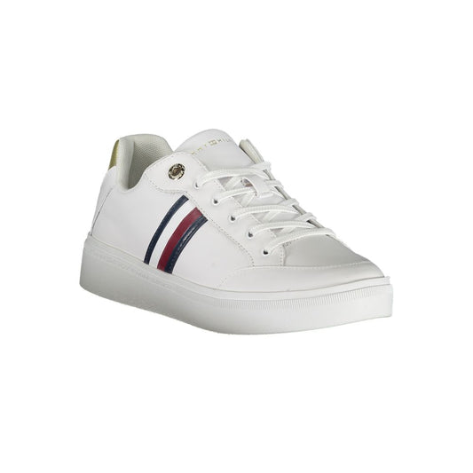 White Leather Women Sneaker-Tommy Hilfiger-LabelTerrace.com