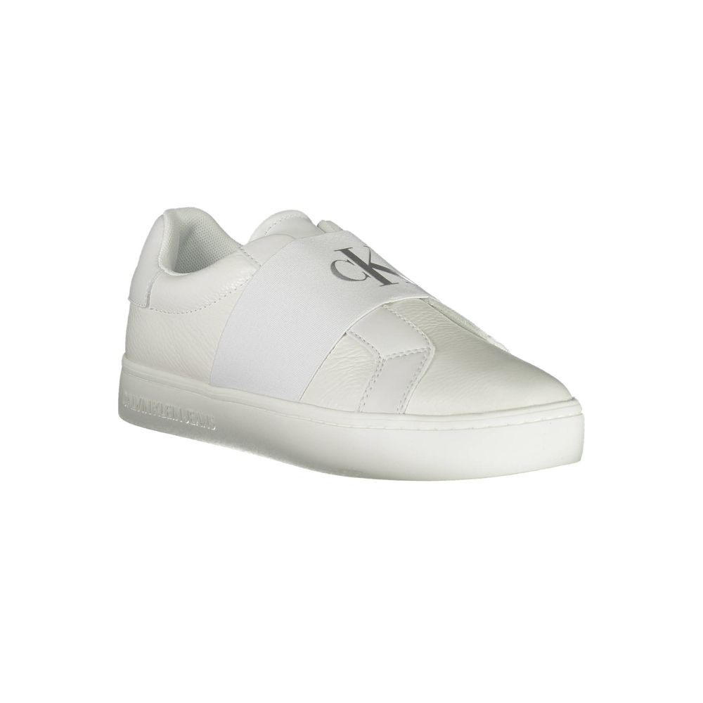 White Leather Women Sneaker-Calvin Klein-LabelTerrace.com