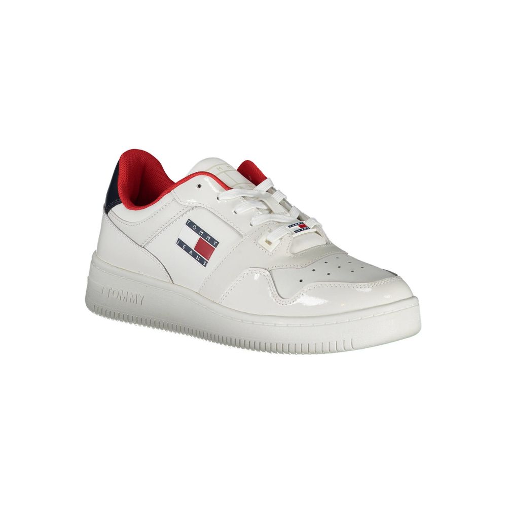 White Leather Women Sneaker-Tommy Hilfiger-LabelTerrace.com