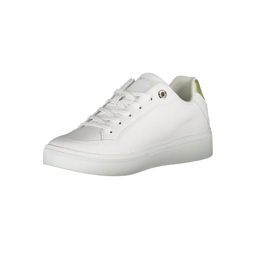 White Leather Women Sneaker-Tommy Hilfiger-LabelTerrace.com