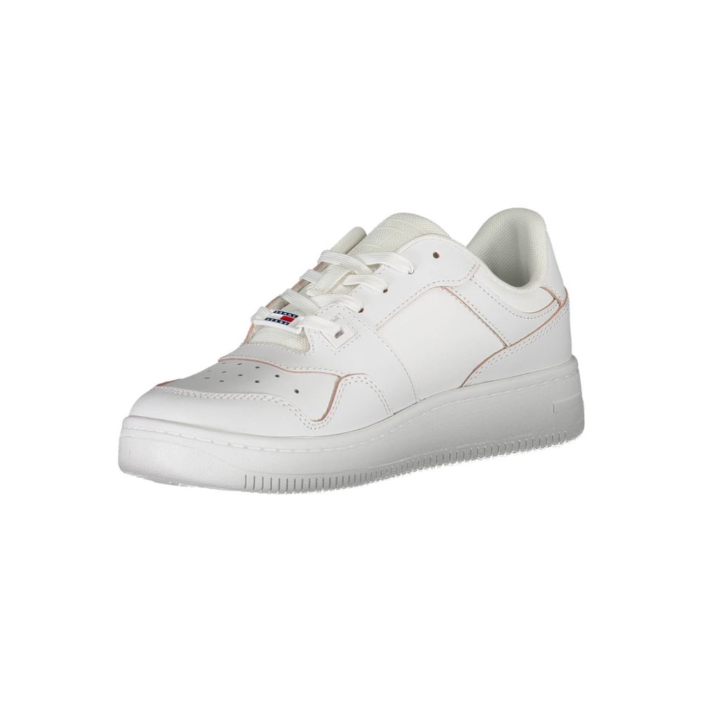 White Leather Women Sneaker-Tommy Hilfiger-LabelTerrace.com