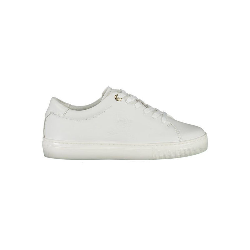 White Leather Women Sneaker-Tommy Hilfiger-LabelTerrace.com