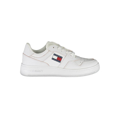 White Leather Women Sneaker-Tommy Hilfiger-LabelTerrace.com
