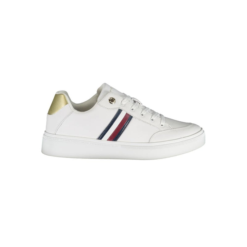 White Leather Women Sneaker-Tommy Hilfiger-LabelTerrace.com