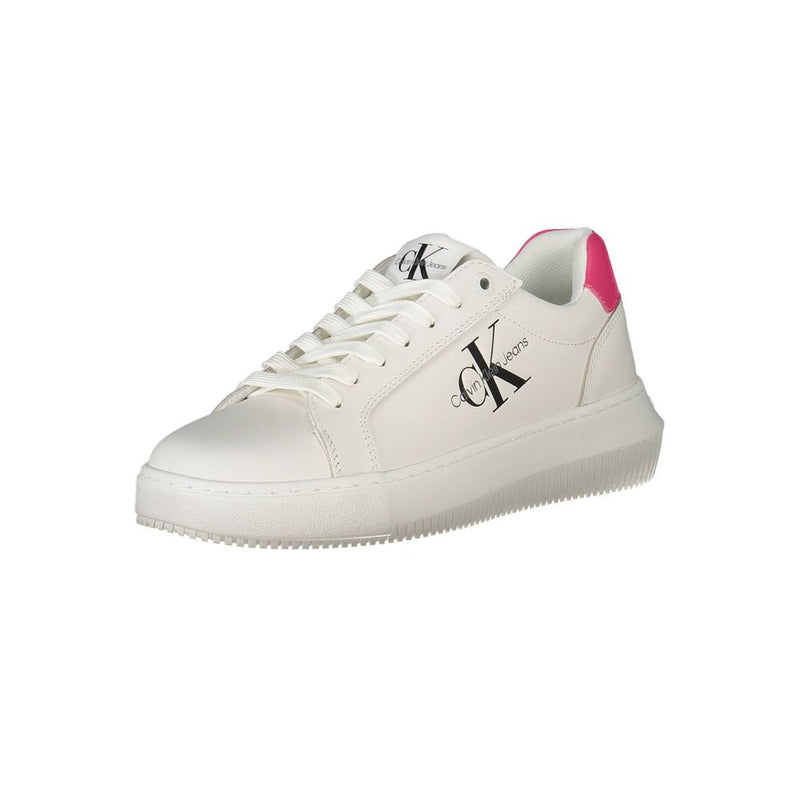 White Leather Women Sneaker-Calvin Klein-LabelTerrace.com