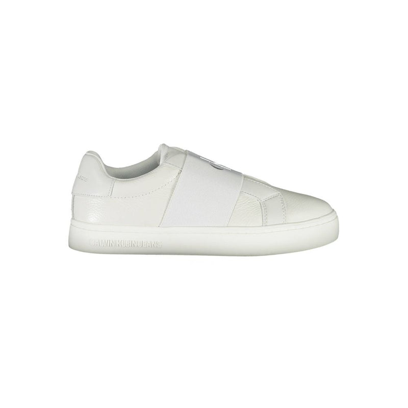 White Leather Women Sneaker-Calvin Klein-LabelTerrace.com