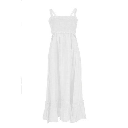 White Linen Casual Dress