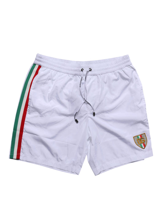 White Logo Polyester Men Beachwear Swimwear-Dolce & Gabbana-LabelTerrace.com