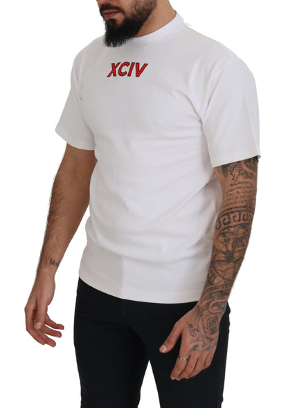 White Logo Print Cotton Short Sleeves T-shirt-GCDS-LabelTerrace.com