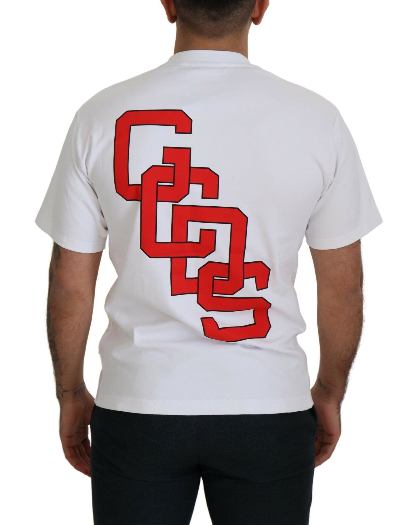White Logo Print Cotton Short Sleeves T-shirt-GCDS-LabelTerrace.com