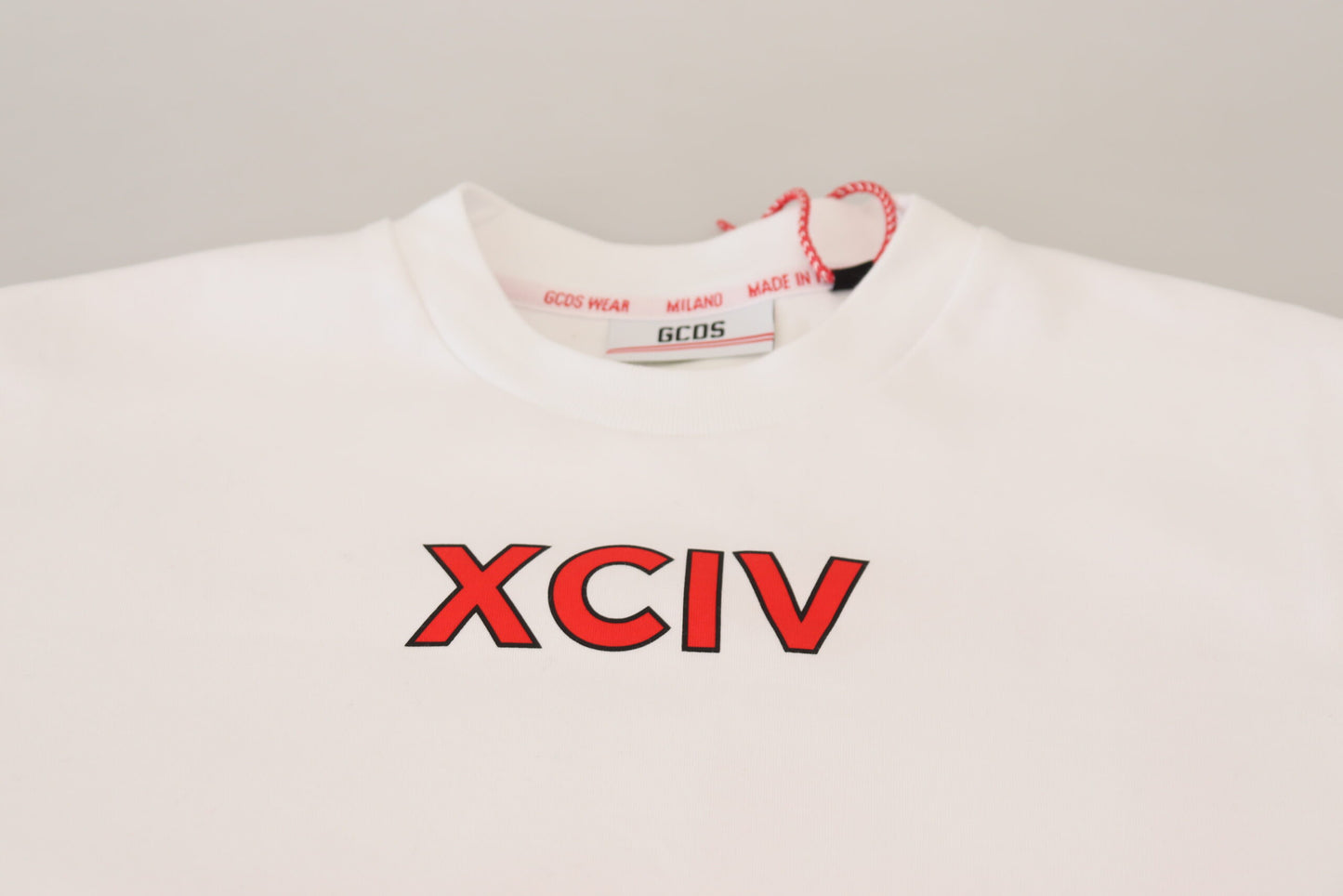 White Logo Print Cotton Short Sleeves T-shirt-GCDS-LabelTerrace.com