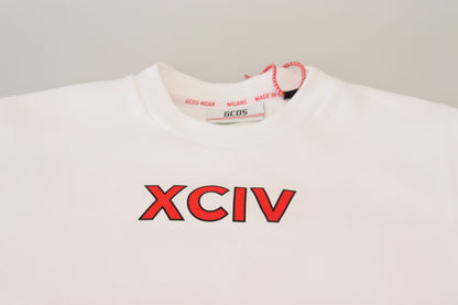 White Logo Print Cotton Short Sleeves T-shirt-GCDS-LabelTerrace.com