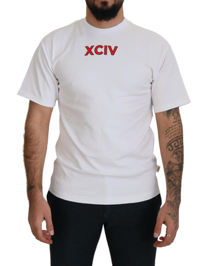 White Logo Print Cotton Short Sleeves T-shirt-GCDS-LabelTerrace.com