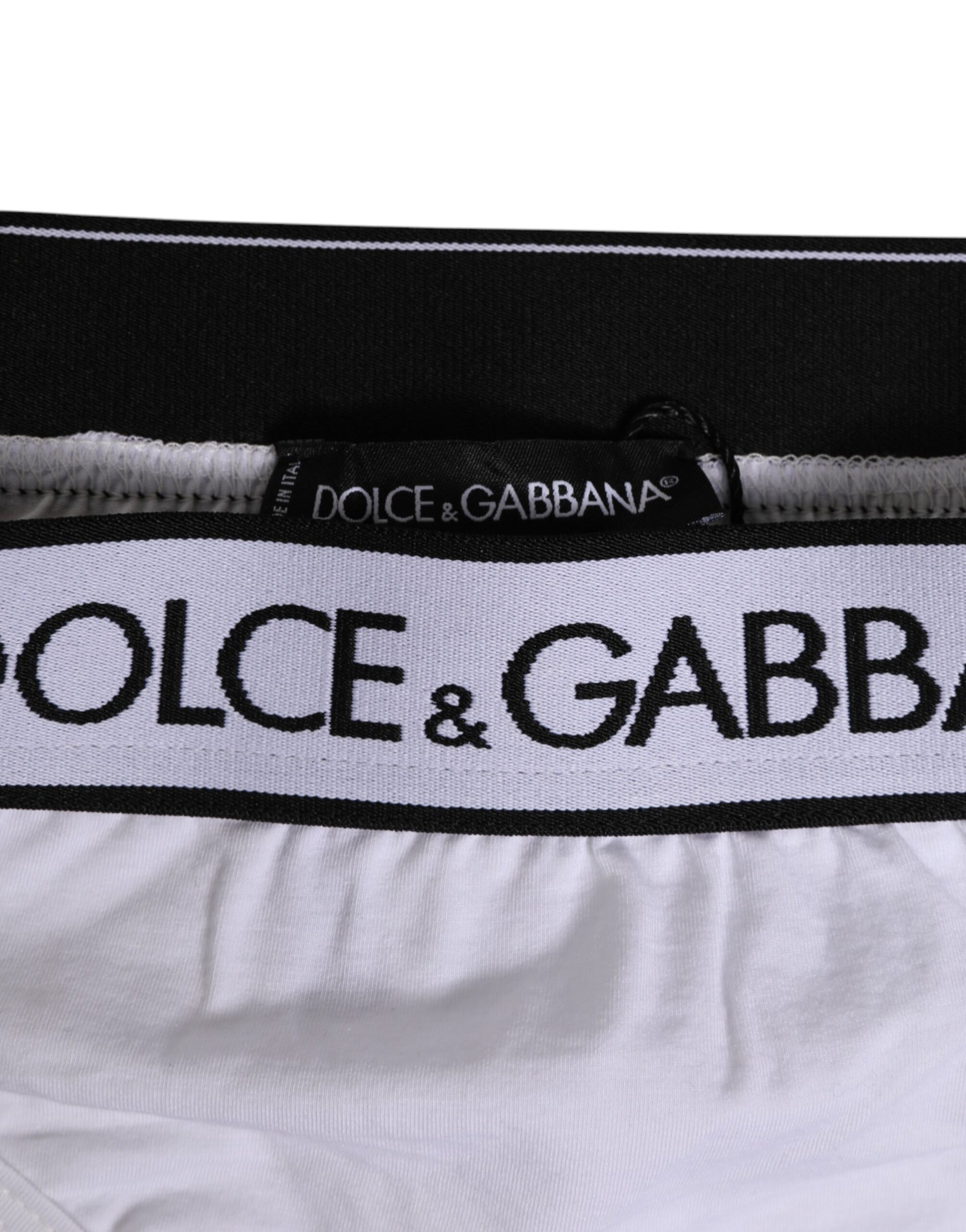 White Logo Waistband Modal Cotton Thong Underwear