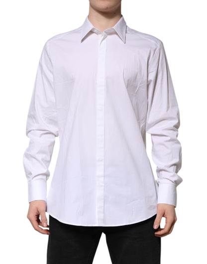 White MARTINI Long Sleeve Dress Formal Shirt-Dolce & Gabbana-LabelTerrace.com