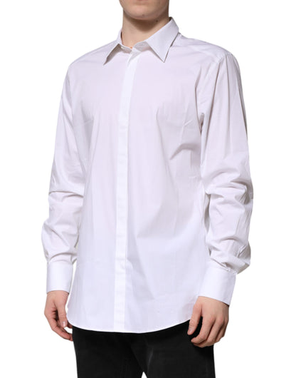 White MARTINI Long Sleeve Dress Formal Shirt-Dolce & Gabbana-LabelTerrace.com