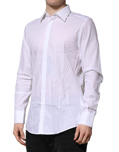 White MARTINI Long Sleeve Dress Formal Shirt-Dolce & Gabbana-LabelTerrace.com