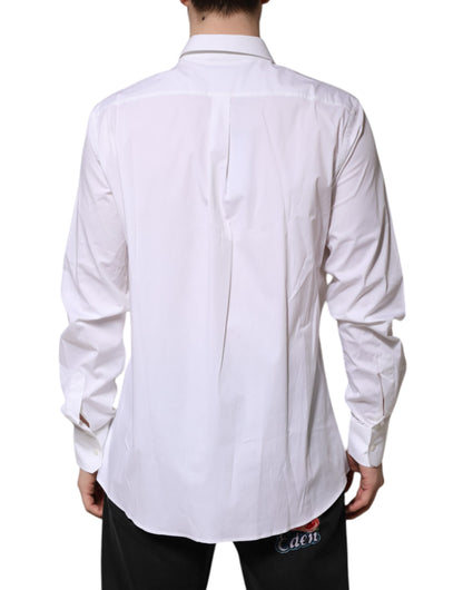 White MARTINI Long Sleeve Dress Formal Shirt-Dolce & Gabbana-LabelTerrace.com