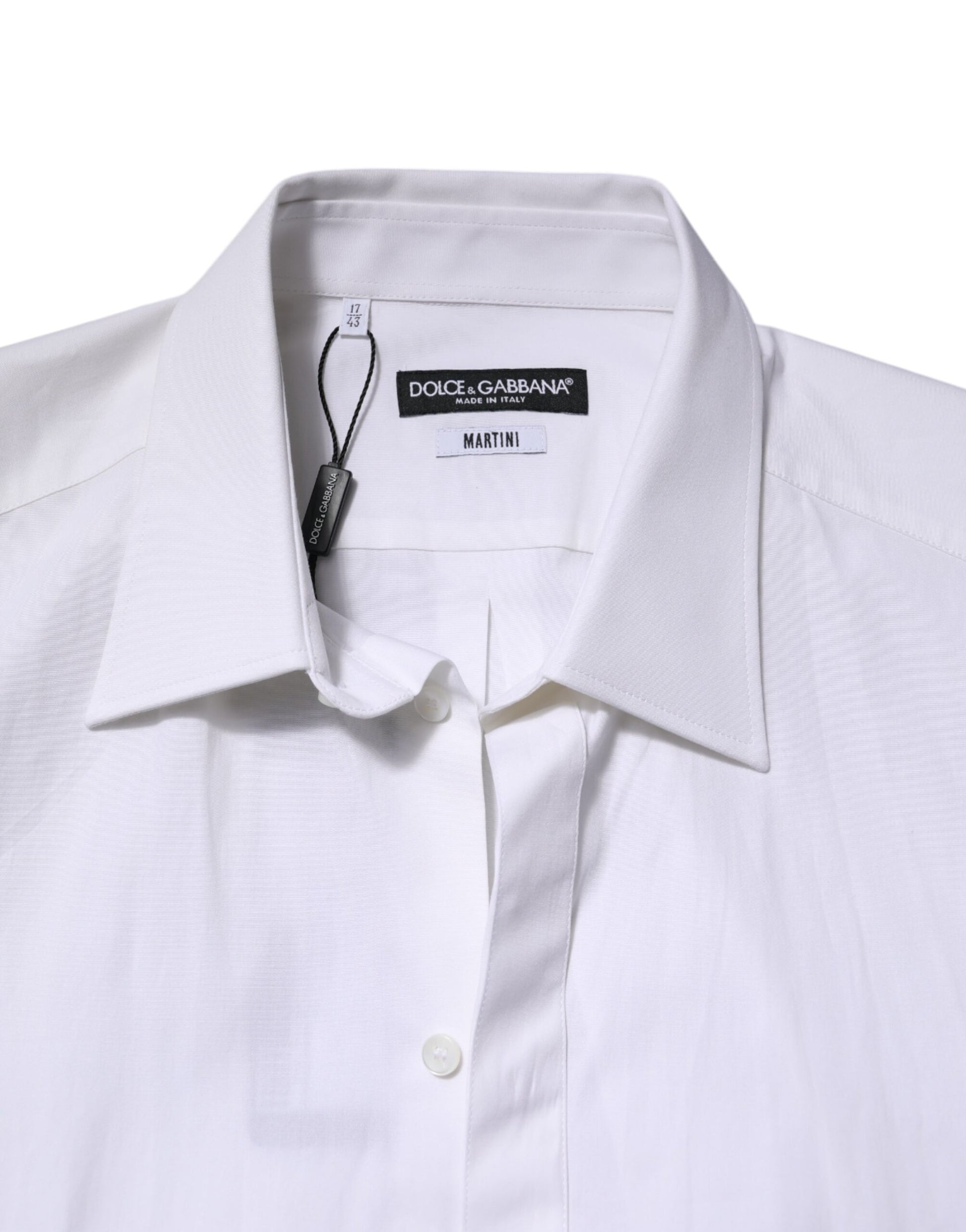 White MARTINI Long Sleeve Dress Formal Shirt-Dolce & Gabbana-LabelTerrace.com