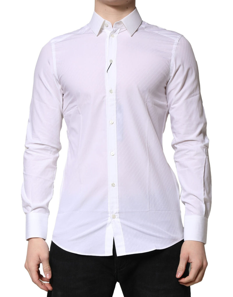 White MARTINI Long Sleeves Dress Formal Shirt-Dolce & Gabbana-LabelTerrace.com